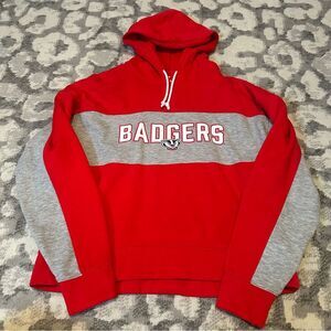 Wisconsin Badgers Fanatics Colorblock Hoodie Sweatshirt Women’s Medium